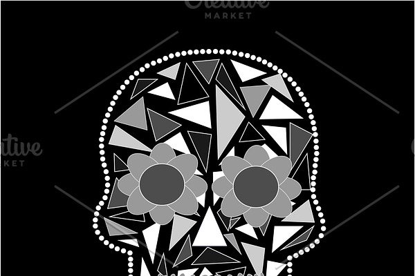 Skull vector triangle black 