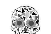 Skull vector triangle white