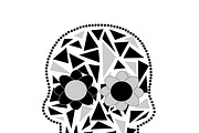 Skull vector triangle white 