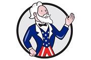 Uncle Sam American Waving Hand Circl