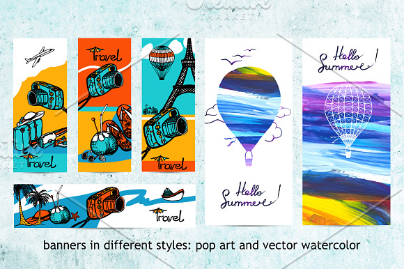 Hand drawn Travel set in Illustrations - product preview 2