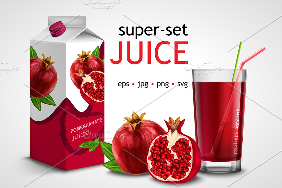 Super JUICE Pack and Glass Set in Illustrations - product preview 8