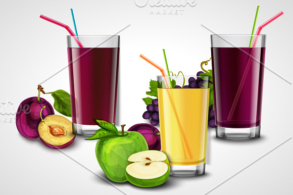 Super JUICE Pack and Glass Set in Illustrations - product preview 4