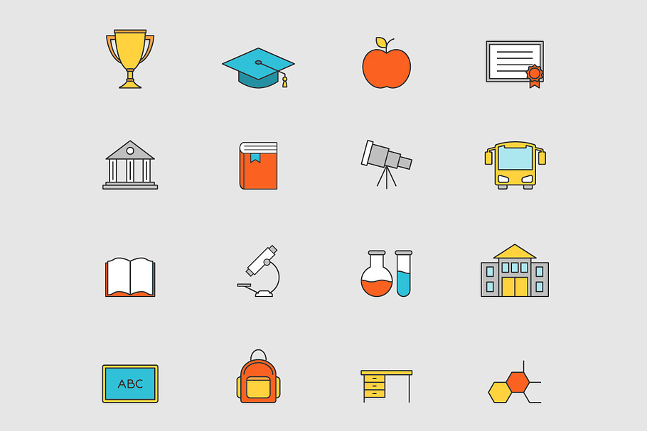 Education flat line icons vol 3 in Graphics - product preview 8