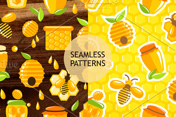 Honey flat vector set in Illustrations - product preview 1