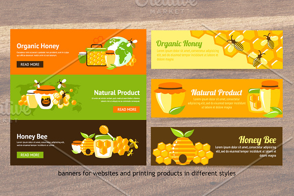 Honey flat vector set in Illustrations - product preview 2
