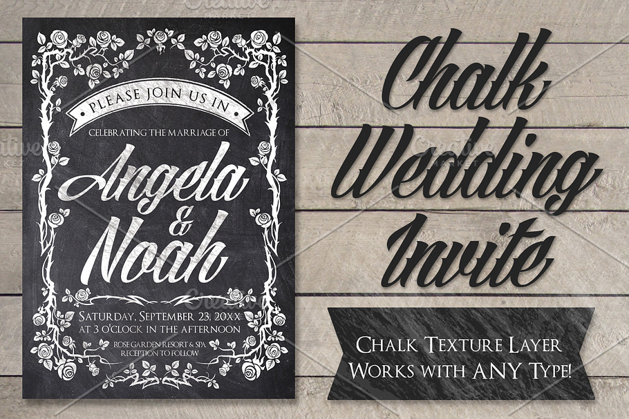 Chalk Wedding Invite in Flyer Templates - product preview 8