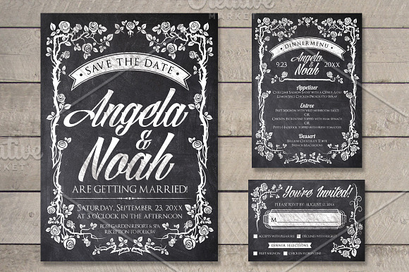 Chalk Wedding Invite in Flyer Templates - product preview 1