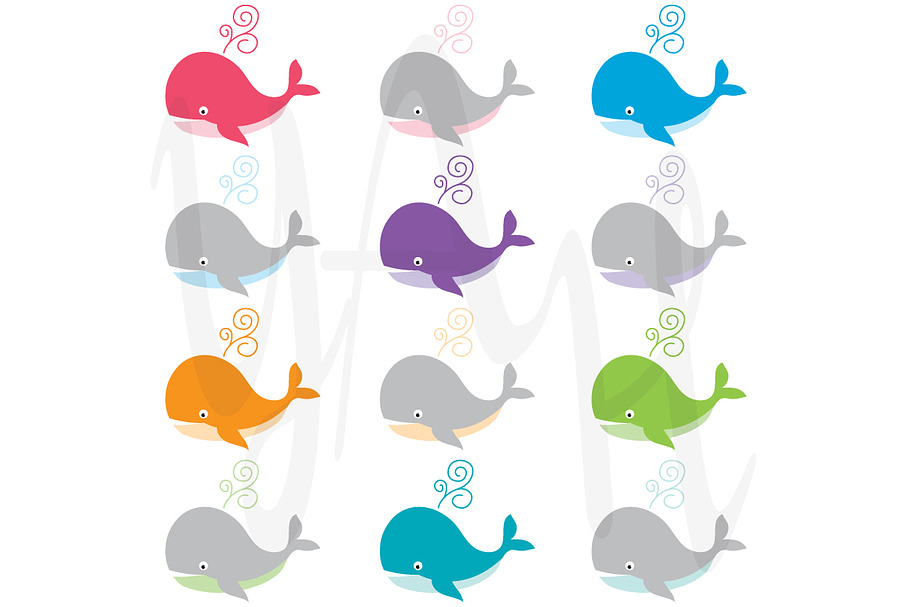 Cute Colorful Whale in Illustrations - product preview 8