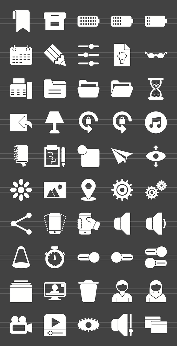 50 Web Interface Glyph Inverted Icon in Graphics - product preview 1