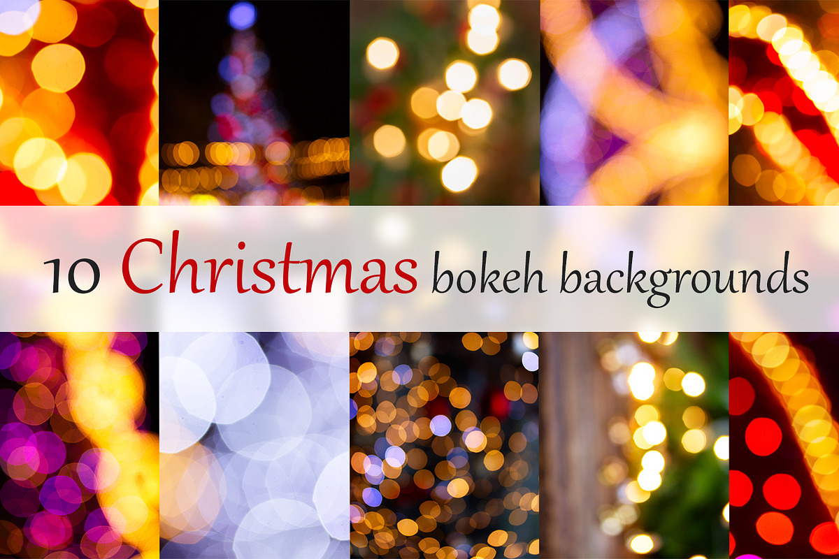 Set of christmas bokeh backgrounds in Textures - product preview 8
