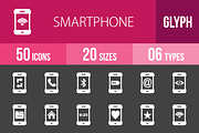 50 Smartphone Glyph Inverted Icons