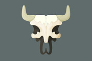 Vector illustration of bull skull