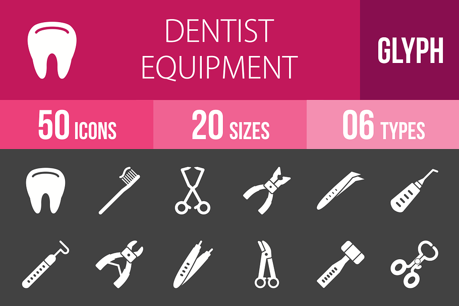 50 Dentist Glyph Inverted Icons in Graphics - product preview 8