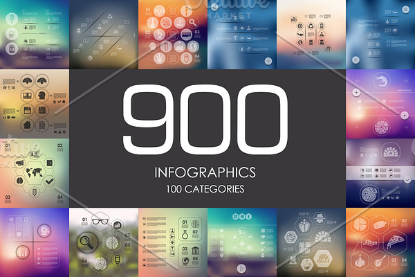 900 infographics. Library