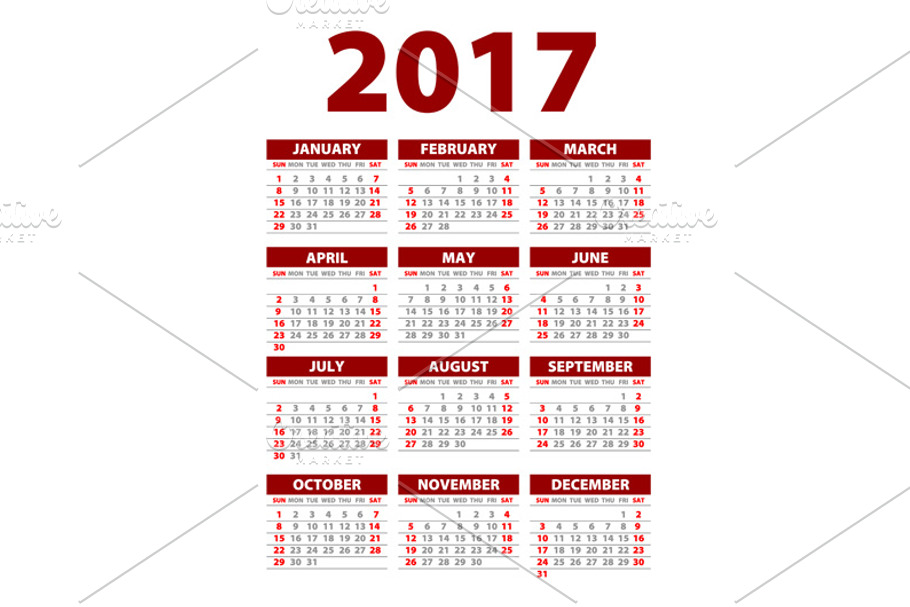 Calendar for 2017 in Graphics - product preview 8