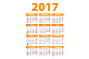 orange Calendar for 2017