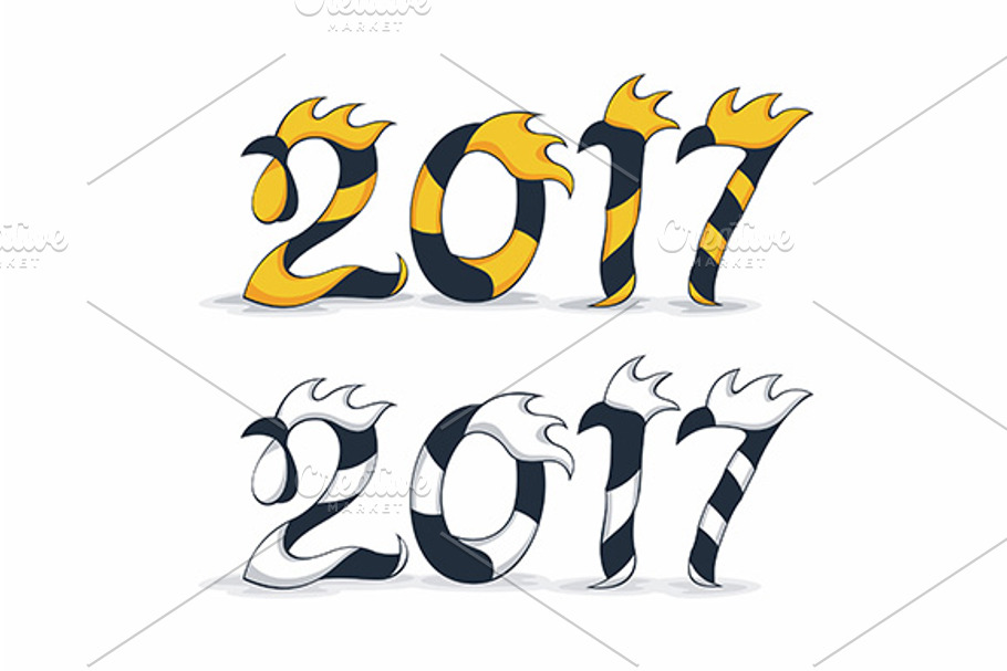 Happy new year 2017 with rooster in Graphics - product preview 8