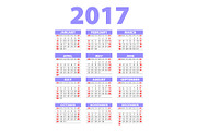 violet Calendar for 2017