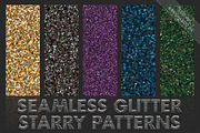 Starry glitter patterns. Seamless