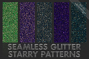 Starry glitter patterns. Seamless