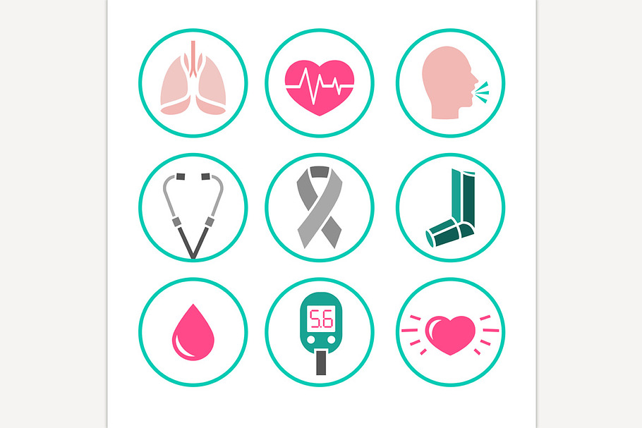 Vector Asthma Icons in Graphics - product preview 8