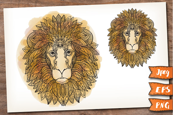 Decorative Lion Head in Illustrations - product preview 2