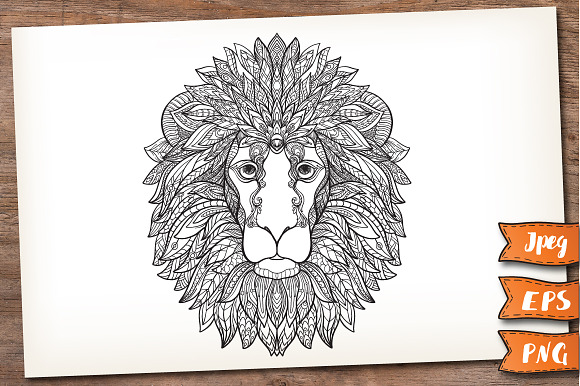 Decorative Lion Head in Illustrations - product preview 3
