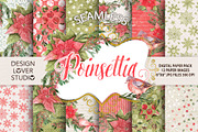 Watercolor "Poinsettia" papers