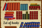 Set of books from the library