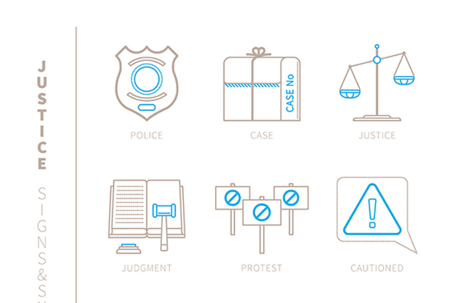 Justice lineart iconset in Graphics - product preview 8