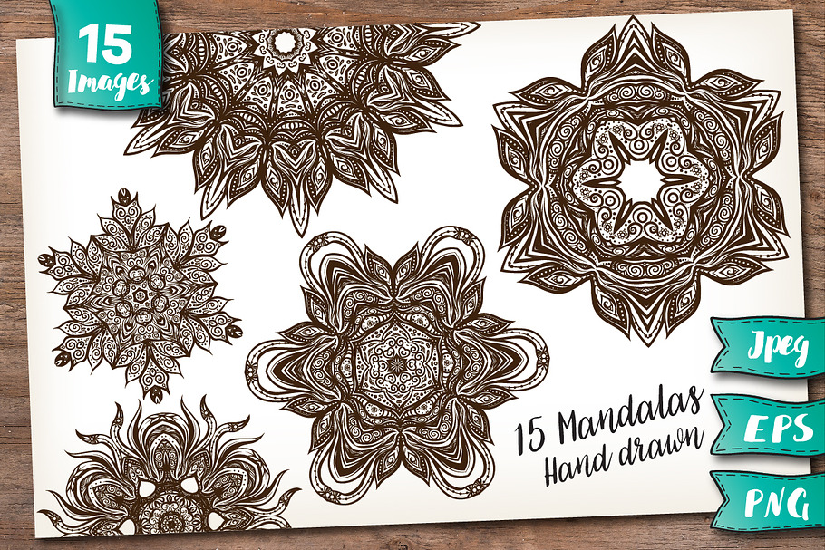 15 Henna Mandalas in Illustrations - product preview 8