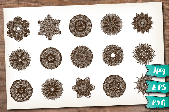 15 Henna Mandalas in Illustrations - product preview 1