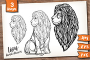 Lion. Graphic set.
