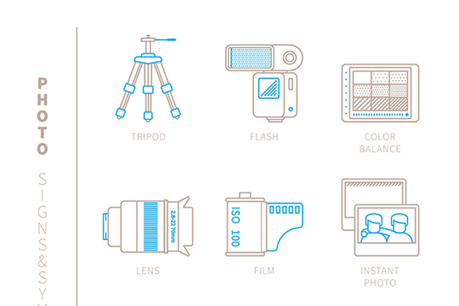 Photography lineart iconset in Icons - product preview 8