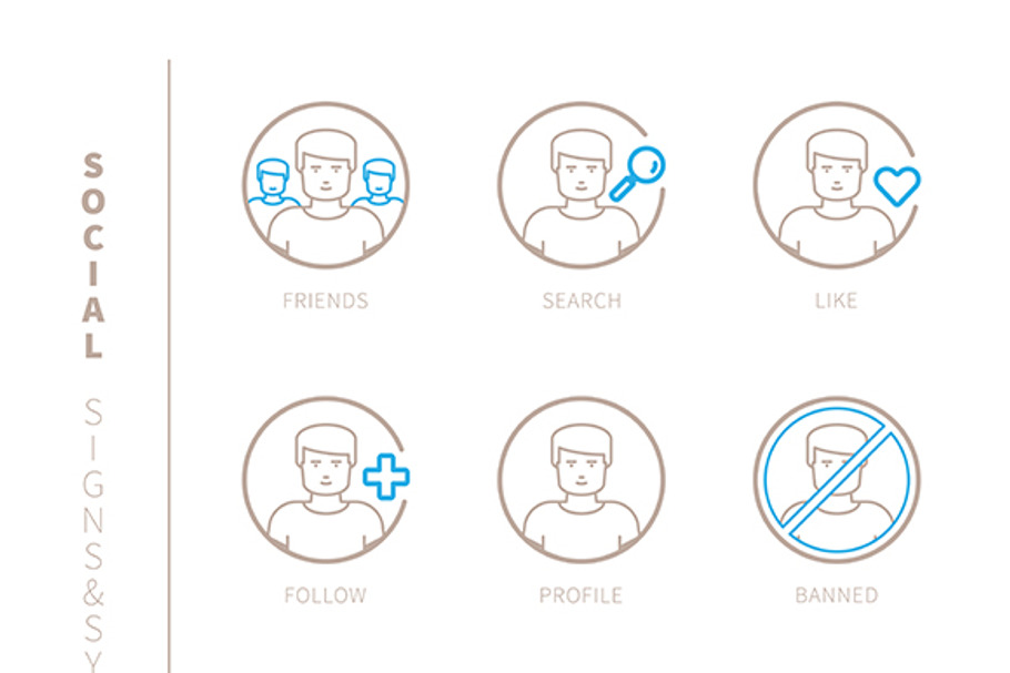 Social network lineart iconset in Graphics - product preview 8