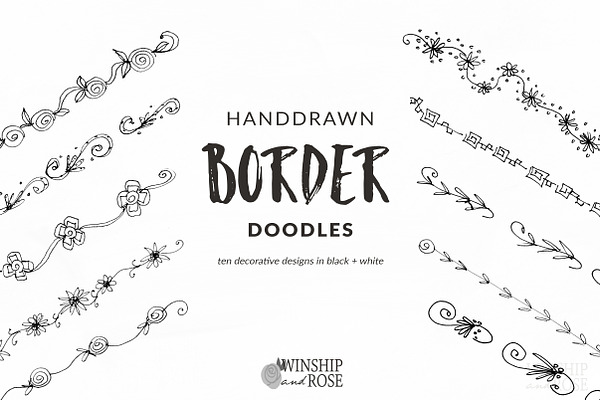 Floral Borders - Handdrawn Doodles