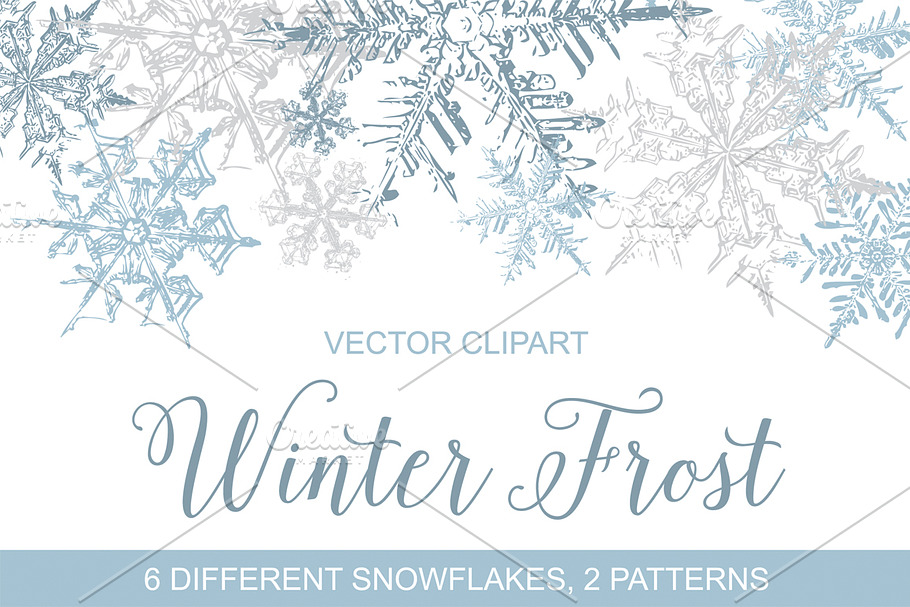 Vintage Snowflakes Vector Clipart in Graphics - product preview 8
