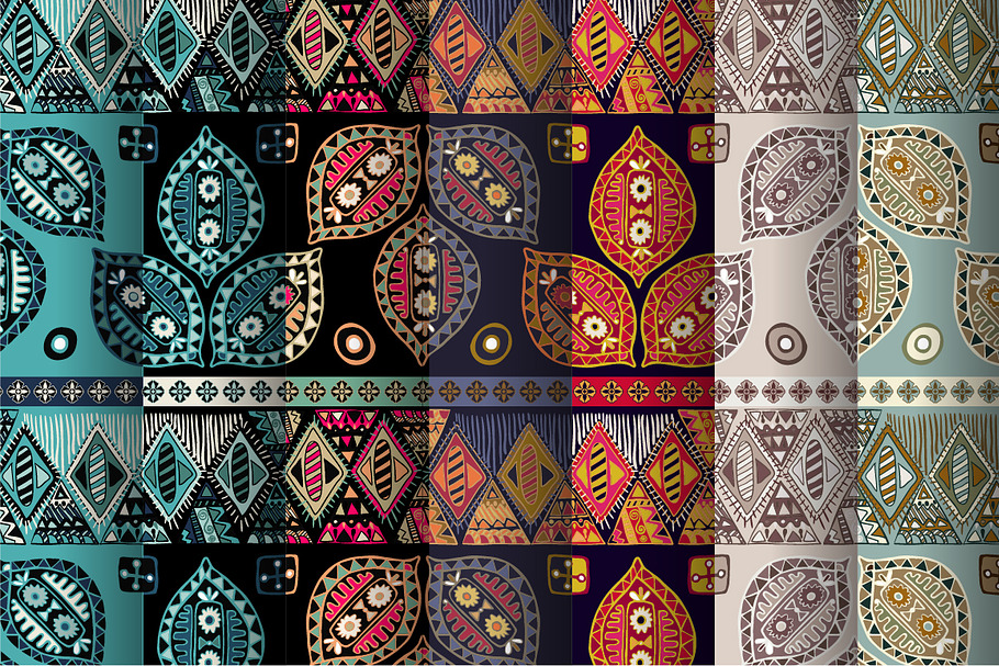 7 Ethnic Seamless Patterns