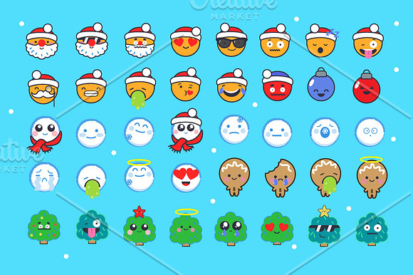 New Year Emoticons in Illustrations - product preview 1