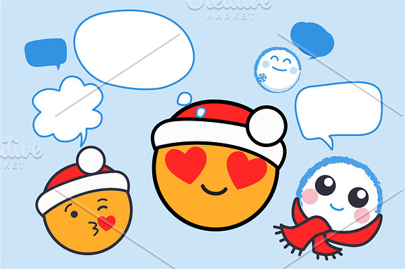 New Year Emoticons in Illustrations - product preview 2