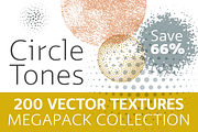 200 Vector Halftone Circles Megapack