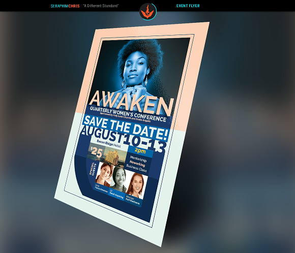 Awaken Women's Conference Flyer in Flyer Templates - product preview 2