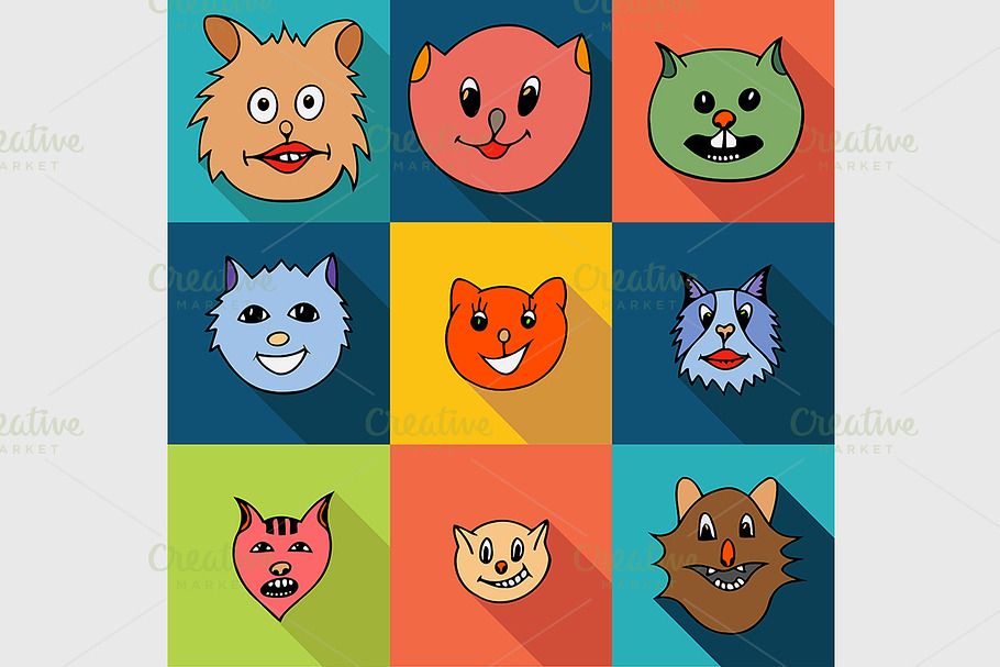 Set of cats icons