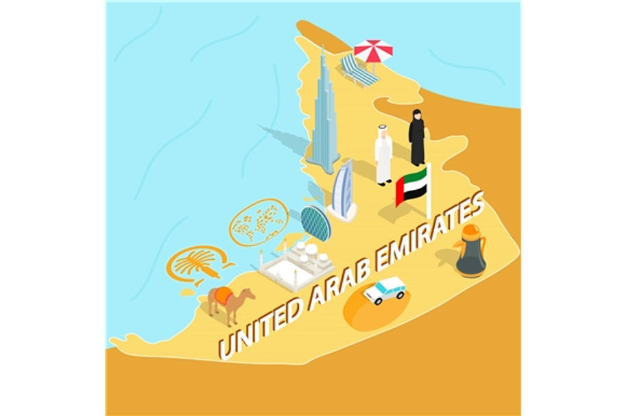 United Arab Emirates map in Illustrations - product preview 8