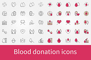 Blood donation icons set