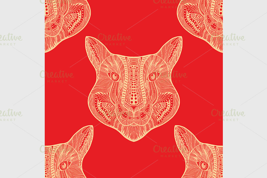Seamless Tiger pattern in Graphics - product preview 8