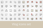 Vlog icons set