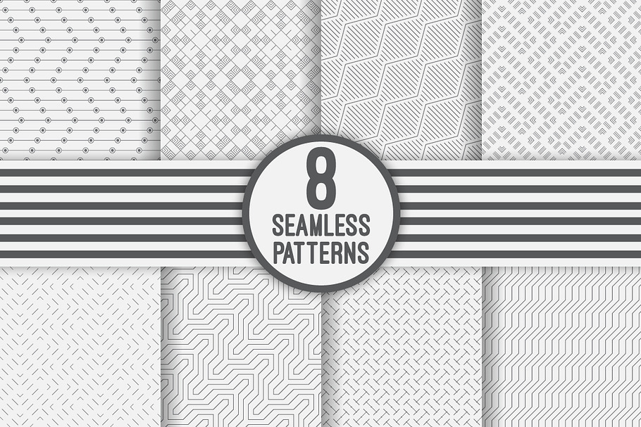 Modern geometric seamless patterns in Patterns - product preview 8