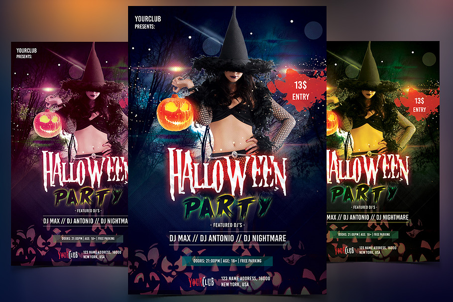 Halloween Party - PSD Flyer in Flyer Templates - product preview 8